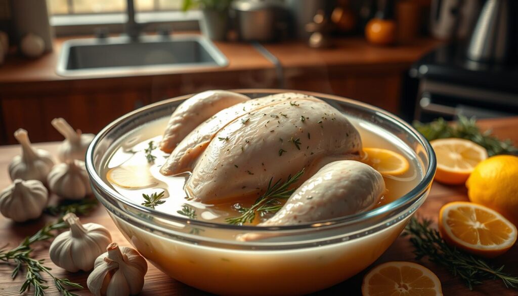 How long should chicken sit in brine?