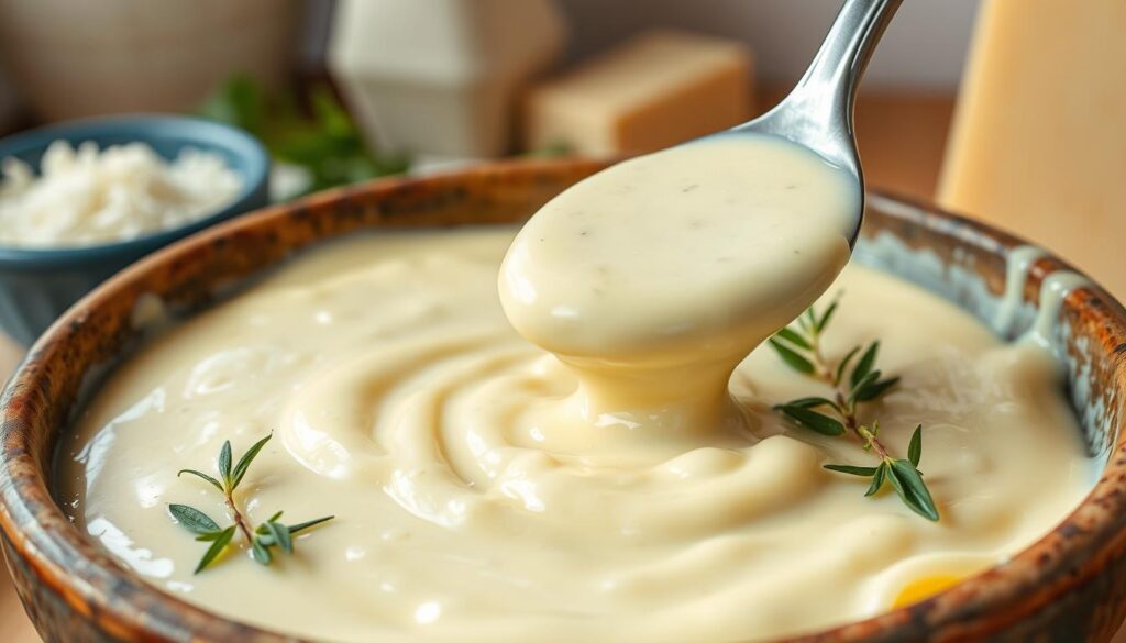 What is the secret to thick Alfredo sauce?