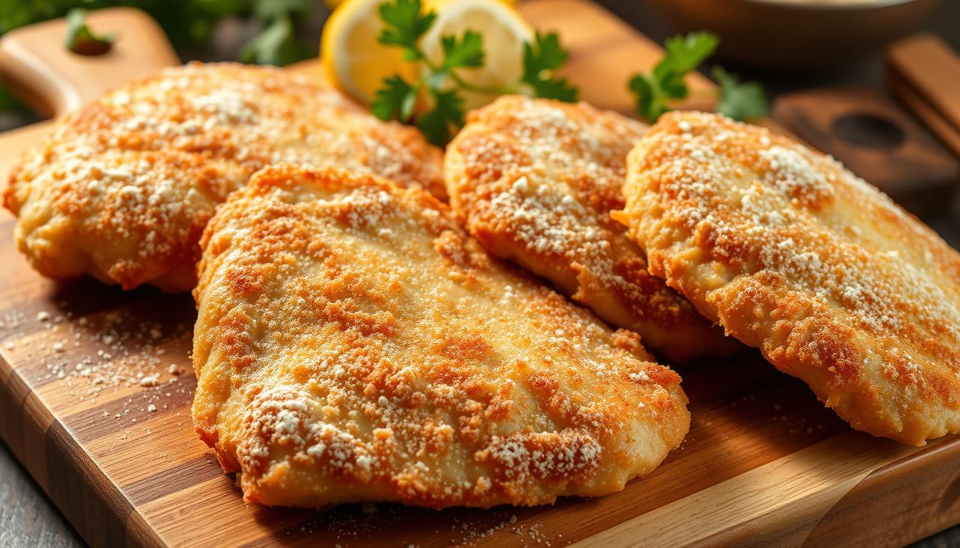 Why do you put flour on chicken cutlets?