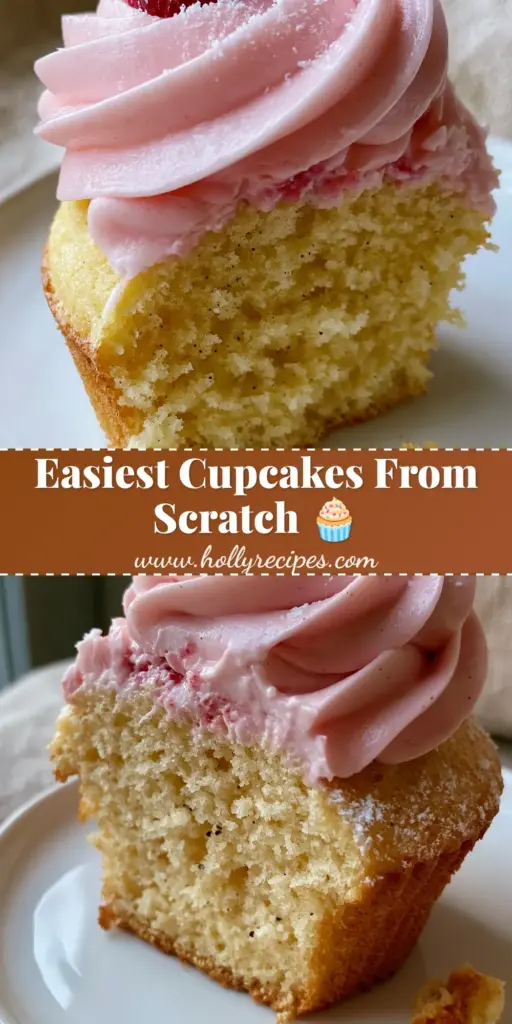 A gourmet vanilla cupcake with a tall glossy pink raspberry buttercream swirl and a fresh raspberry on top. (cupcake)