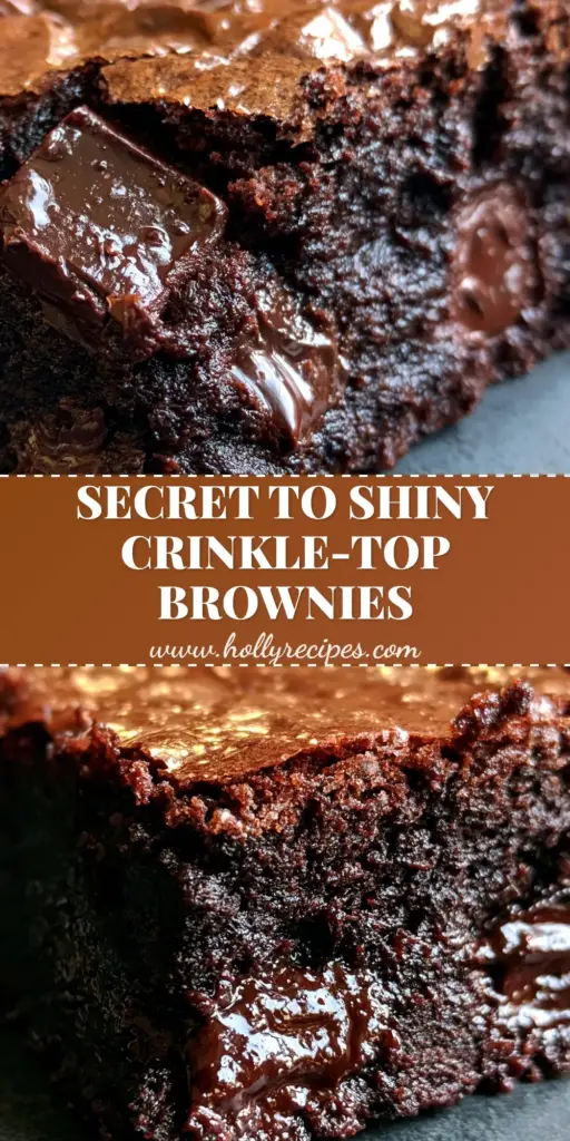 A stack of brown butter espresso brownies showing a paper-thin crinkle top and fudgy center.